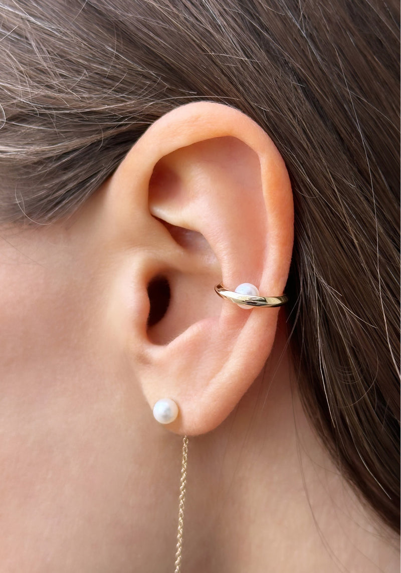 Ear cuff Luna con perlas
