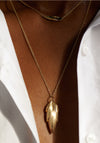 Wave gold sideways pendant