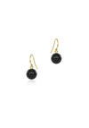Onyx large yellow gold earrings