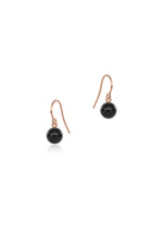 Onyx small rose gold earrings
