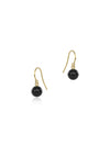 Onyx small yellow gold earrings