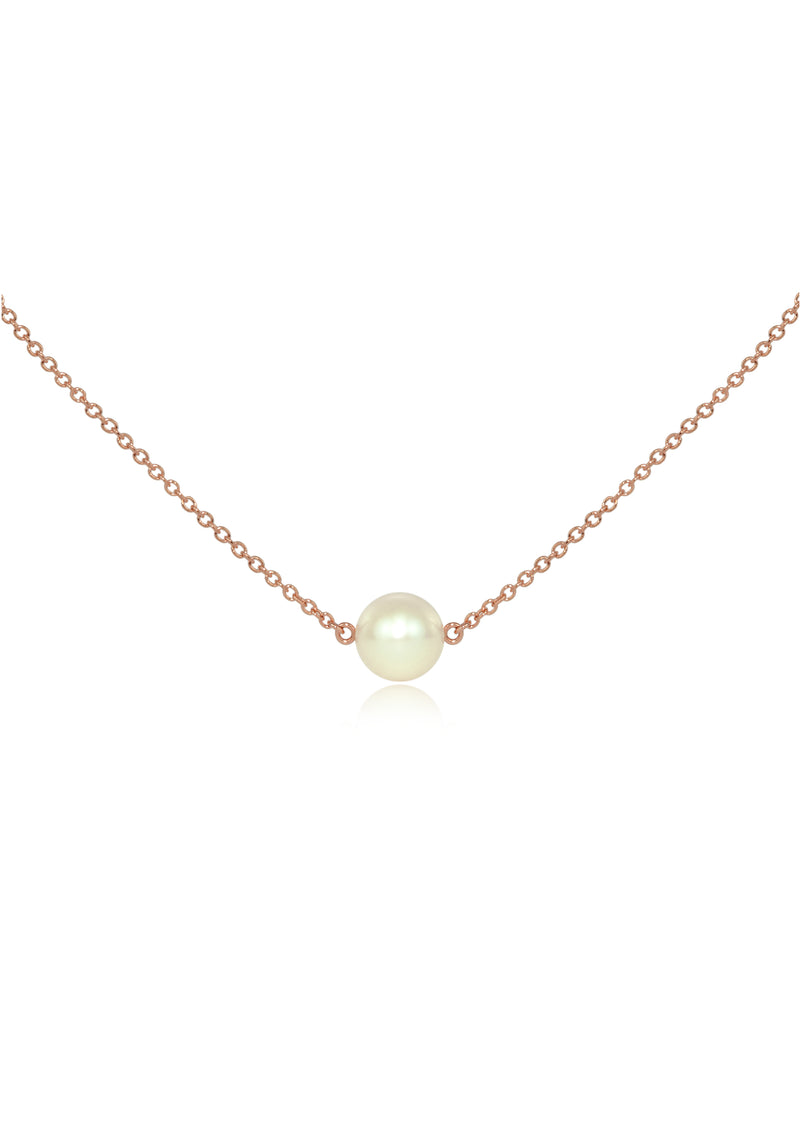 Pearl gold sideways pendant