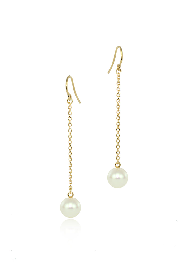 Pearl gold drop earrings