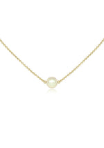Pearl gold sideways pendant