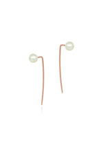 Pearl small rose gold spike earrings