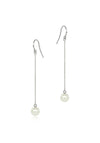 Pearl silver drop earrings