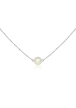 Pearl silver sideways pendant