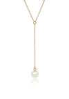 Pearl small drop pendant in yellow gold