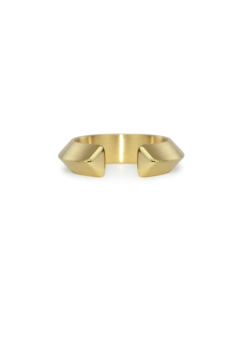 Slice gold triangle ring